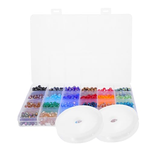 HORIALENCE 1 Schachtel Glasperlen Perlen Für Armband Runde Perlen Für Die Schmuckherstellung Abstandsperlen Für Ohrringe Kit Zur Herstellung Von Kristallarmbändern Glasrunde Perlen von HORIALENCE