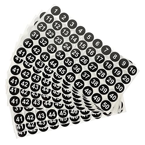 HORIALENCE 10 Blatt Nummerierte Aufkleber Selbstklebende Runde Etiketten zur Organisation und Klassifizierung von Gegenständen Lesbare Zahlen für DIY und Sortierung von HORIALENCE