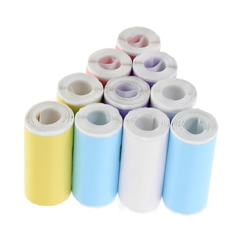 HORIALENCE 10 Rollen Thermopapier Thermoetikettenpapier Thermodrucker Aufkleberpapier Thermokamerapapier Bedruckbares Aufkleberpapier Mini Druckpapier Farbiges Aufkleberpapier von HORIALENCE