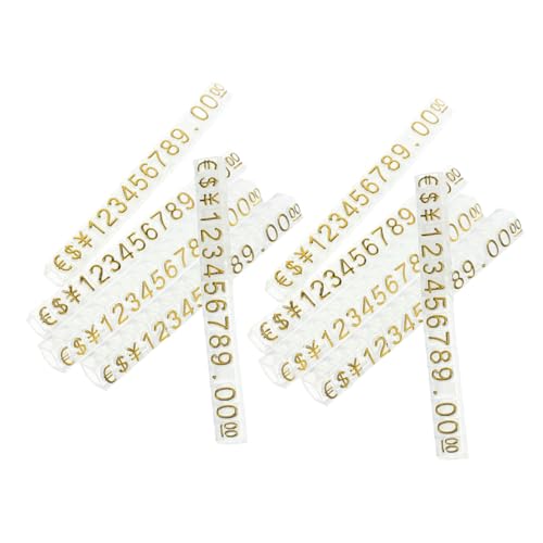 HORIALENCE 10 Saiten Preisschild Mit Stand Tag-würfel Würfel Anzeigen Digital Für Preisanzeigeschild Einstellbarer Preisständer Preiswürfel-tags Preisblock Abs Golden von HORIALENCE