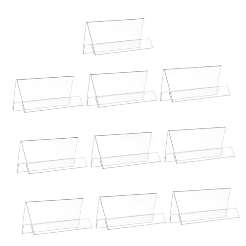 HORIALENCE 10 Stück Acryl Tischaufsteller Klare Namensschilder für Büro Schule Veranstaltungen Doppelseitige Displayhalter für Preisschilder und Etiketten Robustes Langlebiges Material für von HORIALENCE