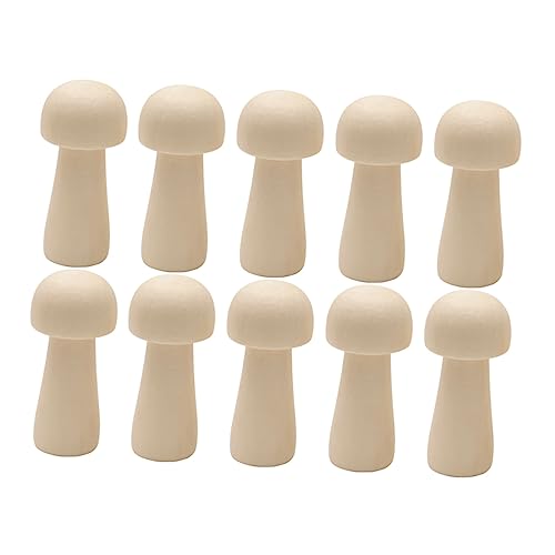 HORIALENCE 10 Stück DIY Holzpilz Unvollendete Holzpilze für Kreative und Bastelprojekte für DIY Enthusiasten Fördert Fantasie und Geschicklichkeit von HORIALENCE