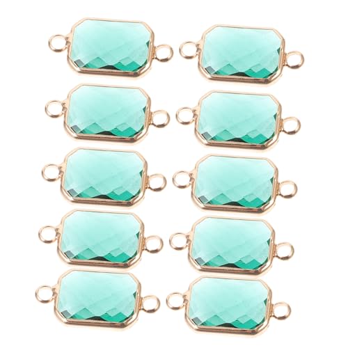 HORIALENCE 10 Stück Dekorative Glasanhänger mit Doppelöffnung für DIY Schmuckherstellung Hochwertige Schmuckverbinder für Armbänder Ohrringe und Bastelprojekte von HORIALENCE