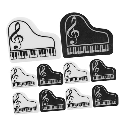 HORIALENCE 10 Stück Mini Klavier Radiergummis Lustige und Praktische Radierer für Schule und Musikpartys für Schüler Leicht und Tragbar Einzigartige Designs Schwarz und Weiß von HORIALENCE
