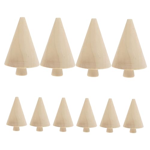 HORIALENCE 10 Stück Miniatur Holzbaum Dekorationsset Unlackierte Bastel Bäume für DIY Mikro Landschafts Dekoration für und Außendekoration von HORIALENCE