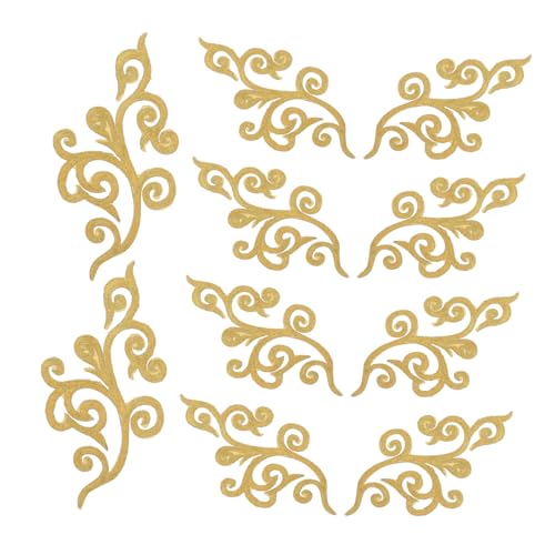 HORIALENCE 10 Stück Selbstklebende Applikations Patches mit Goldrand für Diy Nähprojekte und Dekoration von Hochzeitskleidern Kostümen und Schmuck Blumenstickerei HORIALENCE 10 Stück Selbstklebende Applikations Patches mit Goldrand für Diy Nähprojekte und Dekoration von Hochzeitskleidern Kostümen und Schmuck Blumenstickerei von HORIALENCE