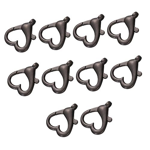 HORIALENCE 10 Stück Teiliges Handgemachte Zubehörteile für Taschen und Koffer mit Metallherzverschlüssen Schwarz Modell Hochwertige Leicht und Langlebig für Diy Projekte Schmuck und Mehr von HORIALENCE