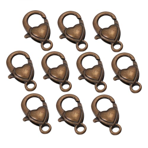 HORIALENCE 10 Stück Teiliges Karabinerverschluss aus Langlebiger Legierung mit Herz Muster für DIY Schmuck Schlüsselanhänger Halsketten Armbänder und Kreative Bastelprojekte Bronzefarben HORIALENCE 10 Stück Teiliges Karabinerverschluss aus Langlebiger Legierung mit Herz Muster für DIY Schmuck Schlüsselanhänger Halsketten Armbänder und Kreative Bastelprojekte Bronzefarben von HORIALENCE