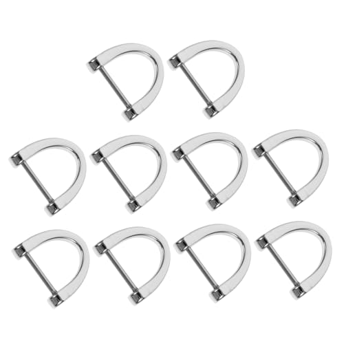 HORIALENCE 10 Stück Teiliges Silberne D Förmige Ringschlaufen aus Einfache Montage Sichere Glatte Oberfläche als Praktisches DIY Taschen und Gepäckzubehör Kompatibel für Handtaschen und HORIALENCE 10 Stück Teiliges Silberne D Förmige Ringschlaufen aus Einfache Montage Sichere Glatte Oberfläche als Praktisches DIY Taschen und Gepäckzubehör Kompatibel für Handtaschen und von HORIALENCE