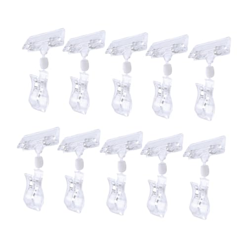 HORIALENCE 10 Stück Teiliges T Förmiger Preisschild Clip Transparent Doppelköpfiger Etikettenhalter für Supermarkt Regalbeschriftung Praktisch und Leicht Anzubringen von HORIALENCE