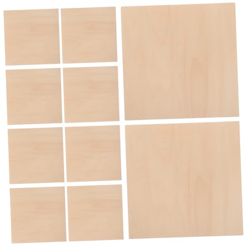 HORIALENCE 10 Stück Unbearbeitete Holzplatten für Diy Projekte Basteln Modellbau und Holzbrandgestaltung Vielseitige Holzblöcke für Kreative Handarbeiten von HORIALENCE
