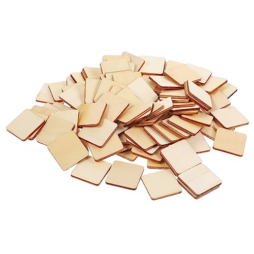 HORIALENCE 100 Stück Diy Holzquadrate Unlackierte Holzblöcke für Bastelprojekte und Kreative Dekorationen für Malerei und Handarbeit Quadratisch von HORIALENCE