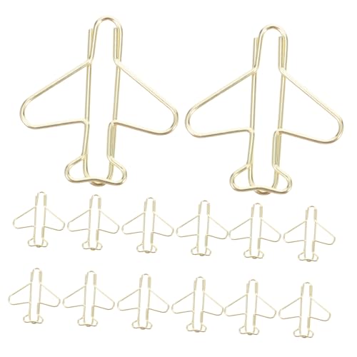 HORIALENCE 100 Stück Goldene Büroklammern: Mini-planerklammern Im Flugzeug-design – Dekoratives Büromaterial Aus Metall – Kawaii-briefpapier Für Die Schule, Hochzeitsgeschenke Und von HORIALENCE