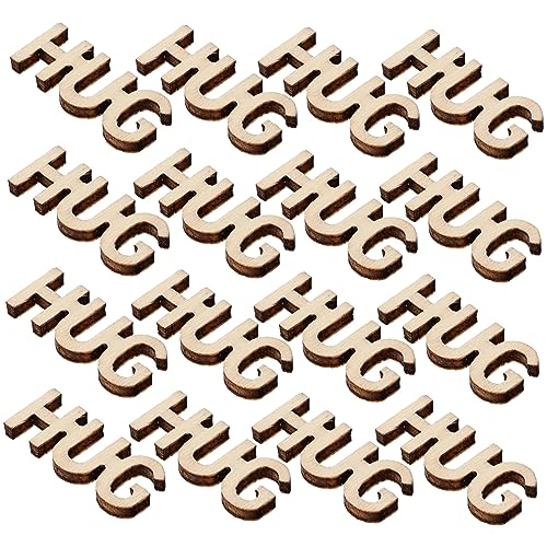 HORIALENCE 100 Stück Holz Hug Buchstaben Cutouts DIY Holz Hug Teile für Bastelprojekte Hochzeitsdekoration und Persönliche für Kreative Familienaktivitäten von HORIALENCE
