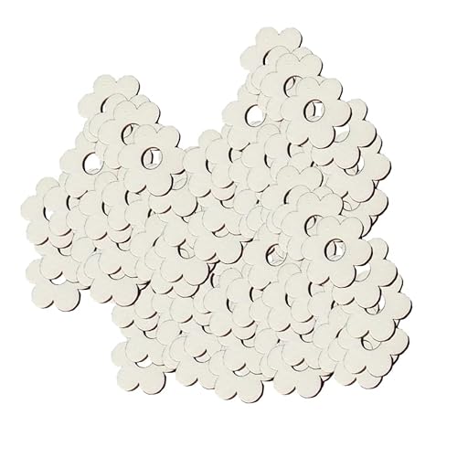 HORIALENCE 100 Stück Holzscheiben mit Pflaumenblütenform Kreative Holzblumen Basteln Deko Glatte Oberfläche Vielseitig für DIY Anhänger Party und Hochzeitsdekoration Naturbelassen pro HORIALENCE 100 Stück Holzscheiben mit Pflaumenblütenform Kreative Holzblumen Basteln Deko Glatte Oberfläche Vielseitig für DIY Anhänger Party und Hochzeitsdekoration Naturbelassen pro von HORIALENCE
