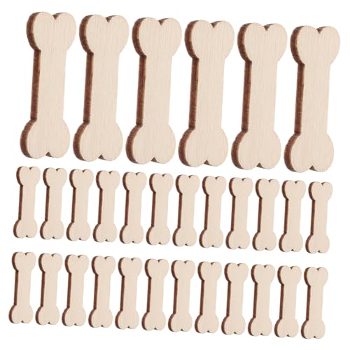 HORIALENCE 100 Stück Knochen Dekorative Holzstücke Basteln Knochenförmige Holzscheiben Holzspäne DIY Einfarbige Knochenförmige Holzausschnitte Holzdekoration Partydekorationen von HORIALENCE