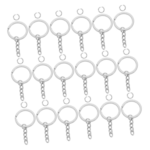 HORIALENCE 100 Stück Silber Flache Schlüsselringe mit Teiliger Kette Metall Schlüsselanhänger Leicht Verstellbar für Diy Schmuckherstellung und Bastelbedarf HORIALENCE 100 Stück Silber Flache Schlüsselringe mit Teiliger Kette Metall Schlüsselanhänger Leicht Verstellbar für Diy Schmuckherstellung und Bastelbedarf von HORIALENCE