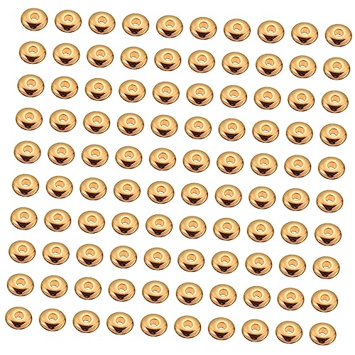 HORIALENCE 1000 Stück Goldene Runde Abstandshalter Perlen mit Loch für DIY Schmuckherstellung Armband Halskette Bastelperlen zum Auffädeln und Gestalten HORIALENCE 1000 Stück Goldene Runde Abstandshalter Perlen mit Loch für DIY Schmuckherstellung Armband Halskette Bastelperlen zum Auffädeln und Gestalten von HORIALENCE