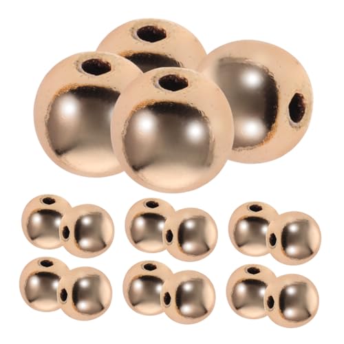 HORIALENCE 100Stücke Goldene Abstandsperlen Runde Metallperlen für DIY Schmuckherstellung Lose Abstandshalter für Armbänder Halsketten und Bastelprojekte von HORIALENCE