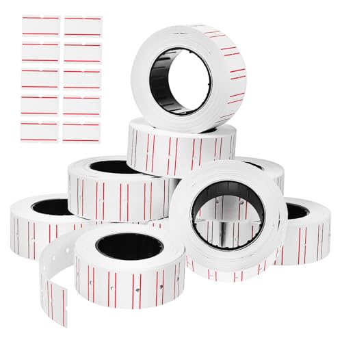 HORIALENCE 10Rollen Preisetikettenpapier Ablösbare Preisschilder für Einzelhandel Büro und Supermärkte Langlebige Beschreibbare Aufkleber mit Klaren Doppel von HORIALENCE