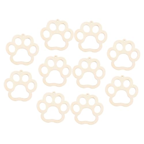 HORIALENCE 10Sätze Holzscheiben Pfotenform DIY Geschenkanhänger Unlackiertem Holz für Bastelprojekte und Dekoration und Handwerk von HORIALENCE