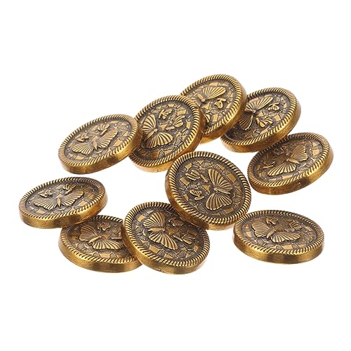 HORIALENCE 10Stücke Dekorative Nähknöpfe Vintage Metallknöpfe für DIY Kleidung für Mäntel Pullover Vielseitige Knöpfe zum Selbernähen Antik Goldfarbe von HORIALENCE
