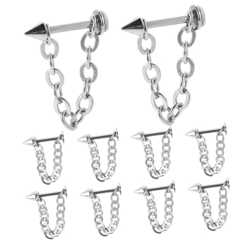 HORIALENCE 10Stücke Ketten Lippenstecker Abnehmbare Lippennieten mit Kugel und Spike Design Modischer Schmuck für Geschlechter Langlebig von HORIALENCE