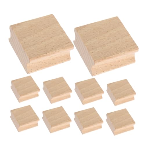 HORIALENCE 12 Stück Holzstempel Block mit Rillengriff Robuste Diy Stempel für Projekte Präzise Schnitzerei für Bastelarbeiten und Designs von HORIALENCE