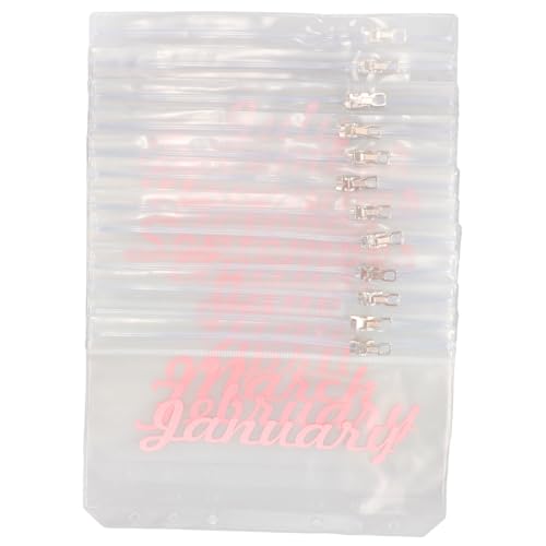 HORIALENCE 12 Stück Teiliges Budget Binder mit Transparenten Taschen Budgetumschläge aus Stabilen Materialien für Geldmanagement und Dokumentenorganisation Pinke Farbe von HORIALENCE