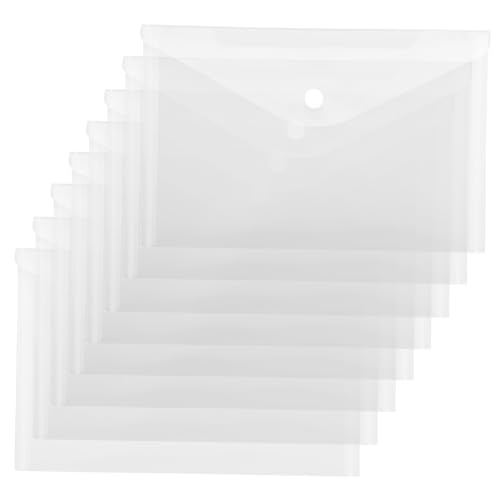 HORIALENCE 12 Stück Teiliges Dokumentenmappe mit Druckknopfverschluss Transparente PVC Aktenhüllen Wasserfest Leicht und Strapazierfähig für Büro Schule und Geschäftsunterlagen von HORIALENCE