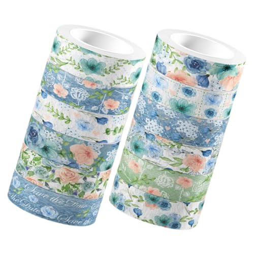 HORIALENCE 12Rollen Washi Tape Selbstklebendes Dekoratives Klebeband Transparentes DIY Bastelband für Scrapbooking Journals Geschenkverpackung und Projekte Vielseitig von HORIALENCE
