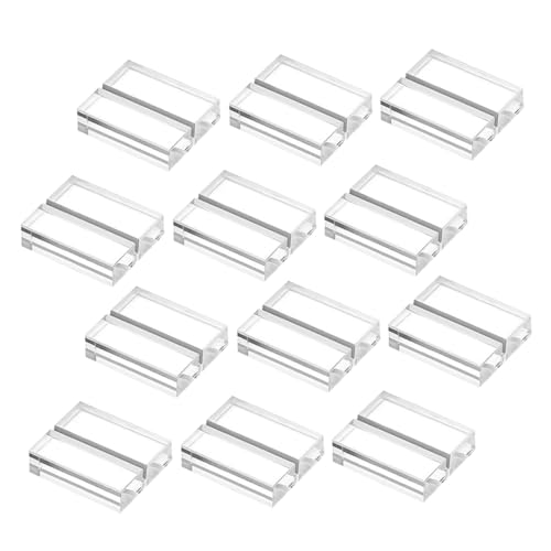 HORIALENCE 12Stücke Acryl Kartenhalter für Tischnummern Transparente Tischkartenständer für Hochzeiten Meetings Menüs und Fotos Minimalistisches Design Stabil von HORIALENCE