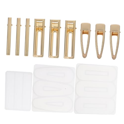 HORIALENCE 12Stücke Teiliges DIY Silikonformen Set für Haarklammern Epoxidharz Gussform für Schmuck Formen und Haarclip Zubehörteilen Projekte von HORIALENCE