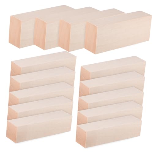 HORIALENCE 14 Stück Streifen aus Lindenholz Hartholz quadratische Dübel Quadrate Bastelstangen Holzstreifen Vierkantdübel Stöcke zum Basteln Bastelstöcke für Holzarbeiten Holzdübel Beige von HORIALENCE