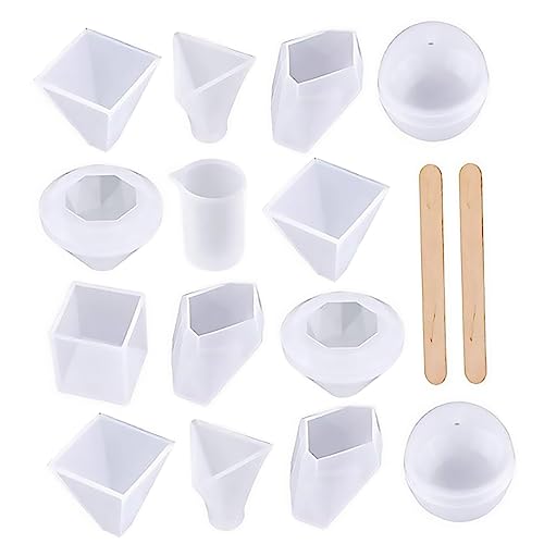 HORIALENCE 18 Stück Teiliges DIY Silikonform Set für Kreative Projekte Messbecher und Rührstäbchen für Schmuck Dekoration und Bastelarbeiten Flexibel Langlebig und Leicht zu Reinigen von HORIALENCE