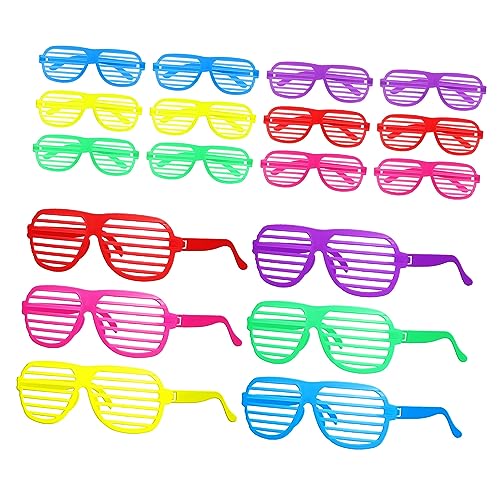 HORIALENCE 18Stücke Neon Shutter Brillen Kunststoff für Partys und Festivals UV Schutz Farbenfrohe Kostümbrille Accessoires für Erwachsene HORIALENCE 18Stücke Neon Shutter Brillen Kunststoff für Partys und Festivals UV Schutz Farbenfrohe Kostümbrille Accessoires für Erwachsene von HORIALENCE