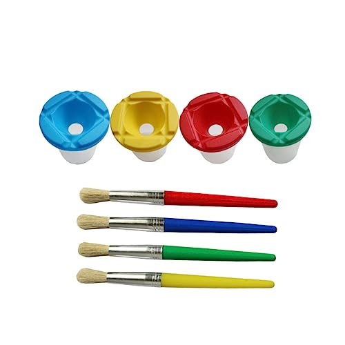 HORIALENCE 1Satz Teiliges Malwerkzeug Auslaufsichere Farbbecher mit Pinsel Graffiti Tool für DIY Projekte Transparentes Design zur Einfachen Farbbeobachtung und Trennung von HORIALENCE