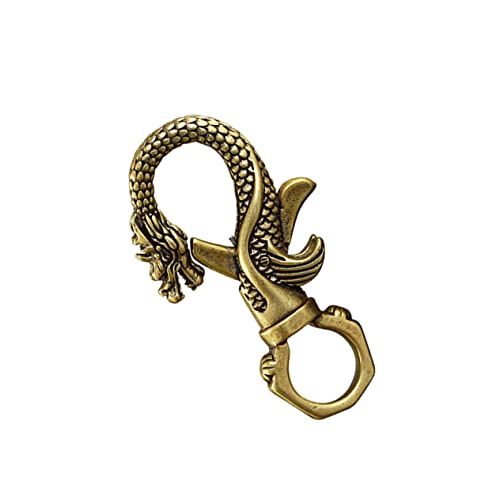 HORIALENCE Retro Messing Drachen Schlüsselring für Gürtel und Rucksack 1 Stück Trigger Verschluss Chinesisches Design Leicht und Tragbar für Drachenliebhaber von HORIALENCE