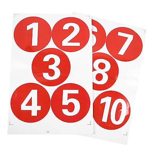 HORIALENCE 2 Blätter Überdimensionale PVC Nummernsticker Wasserdichte Runde Aufkleber für Büro und Supermarkt Selbstklebend Einfach Abziehbar für Veranstaltungen und Kreativprojekte von HORIALENCE