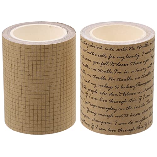 HORIALENCE 2 Rollen Vintage DIY Klebebänder Kraftpapier Dekorative Washi Tapes für Scrapbooking und Kunsthandwerk Retro Thema für Notizbücher und Bastelprojekte von HORIALENCE