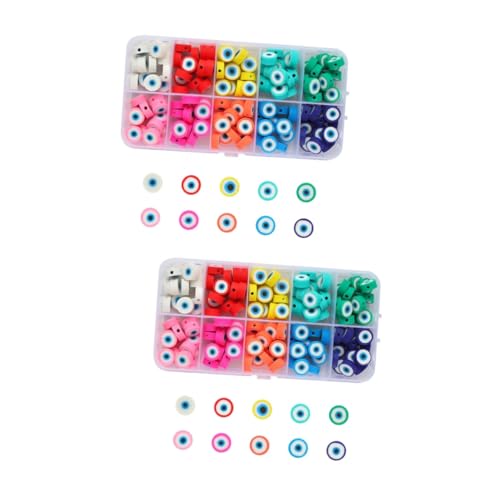 HORIALENCE 2 Sätze Kleine Evil Eye Perlen Set Bunte Polymer Clay Beads Für Diy Schmuckherstellung Von Armbändern Und Haarbändern Fächer Box 150 Stück * 2 HORIALENCE 2 Sätze Kleine Evil Eye Perlen Set Bunte Polymer Clay Beads Für Diy Schmuckherstellung Von Armbändern Und Haarbändern Fächer Box 150 Stück * 2 von HORIALENCE