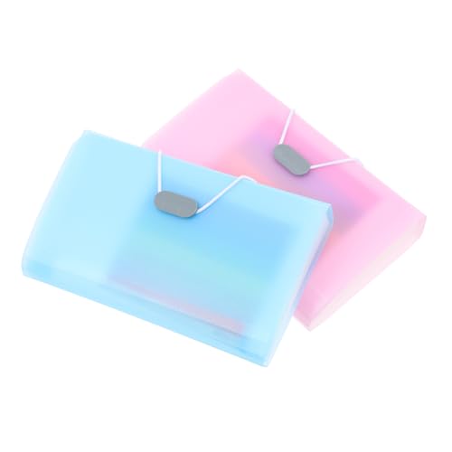 HORIALENCE 2 Stück Fächermappe Erweiterbarer Organizer für Quittungen und Dokumente Praktische Aufbewahrung mit Fächern für Büro Zuhause und Reisen Blau von HORIALENCE