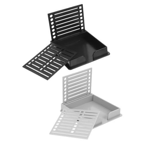 HORIALENCE 2 Stück Notizzettel Halter und Haftnotizen Spender für Schreibtisch Organizer Tool für Büro und Klassenzimmer zur Notizenorganisation Schwarz von HORIALENCE