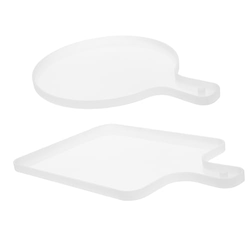 HORIALENCE 2 Stück Silikonformen für DIY Untersetzer und Tabletts Kreative Gießform für Epoxidharz Große Runde und Quadratische Formen für Handwerksprojekte und Dekoration von HORIALENCE