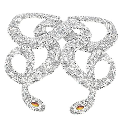 HORIALENCE 2 Stück Snakelike Bügelpatches Dekorative Stickerei Patches für Kleidung Taschen Handarbeiten Hot Melt Kleber für Einfaches Aufbügeln und Reparieren von HORIALENCE