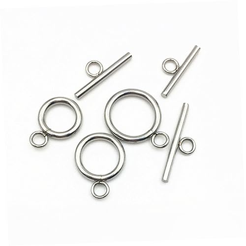 HORIALENCE 20 Sätze DIY Schmuckverschlüsse Flache Runde To Buckle mit O Ringen für Armbänder und Langlebig für Schmuckherstellung von HORIALENCE