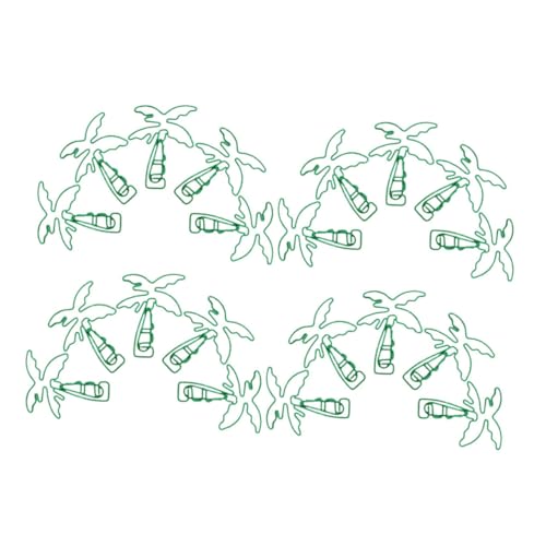 HORIALENCE 20 Stück Kokosnusspapierclip Schreibwarenclips Planer Clips Für Schulmaterialien Süße Büroklammer Süße Baumformpapierklammern Für Planer Büroklammern Für Bürobedarf Grün Metall von HORIALENCE