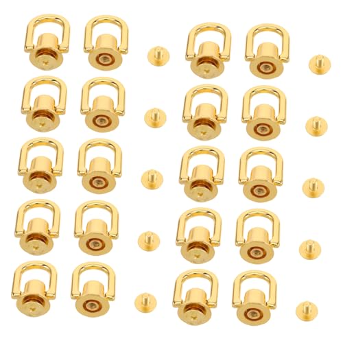 HORIALENCE 20 Stück Ohrschnalle heben d Ringbolzenschraube Stiftschraube Handtasche Hardware Halskettenseilschnur Taschenherstellungszubehör Schuhzubehör Lederwerkzeuge Zinklegierung Golden von HORIALENCE