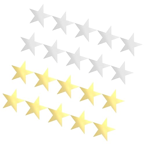 HORIALENCE 20 Stück Teiliges Doppelseitiger Papier Fünfzack Sterne Gold und Silber Bunte Bastel Dekoration für Kindergarten Klassenzimmer Party Diy Projekte Dekorative Wand und Tafelschmuck von HORIALENCE