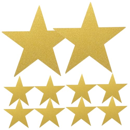 HORIALENCE 20 Stück Teiliges Goldene Glitzer Papiersterne Dekorative Handgeschnittene Motive für Pinnwand Klassenzimmer Blackboard Diy Bastelprojekte und Kreative Wanddekoration von HORIALENCE